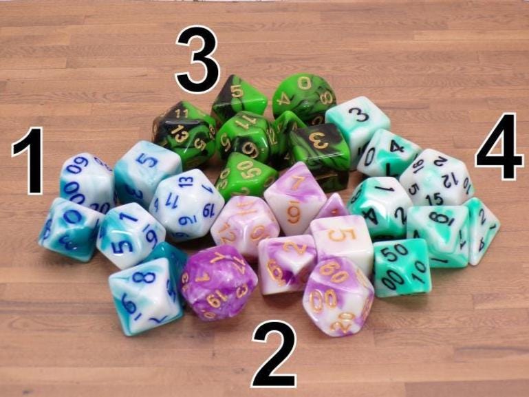 Polyhedral Dice - Great for D&D and TTRPG – Complete 7 - Piece Dice Collections | Fantasy - inspired Lore, Names, and Colors | Makes Great Gifts - MstrcrftMinis - 1260