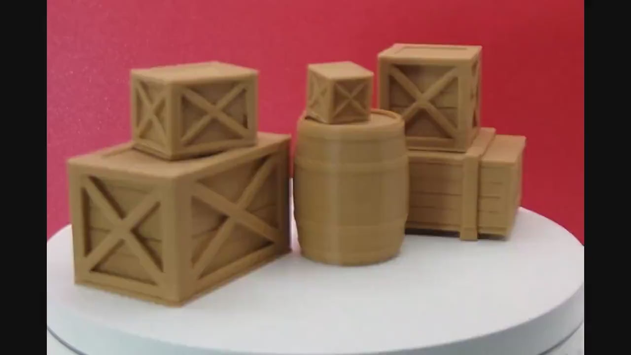 1:24 Scale Crates and Barrels (7 Types) - 1/25, G Scale