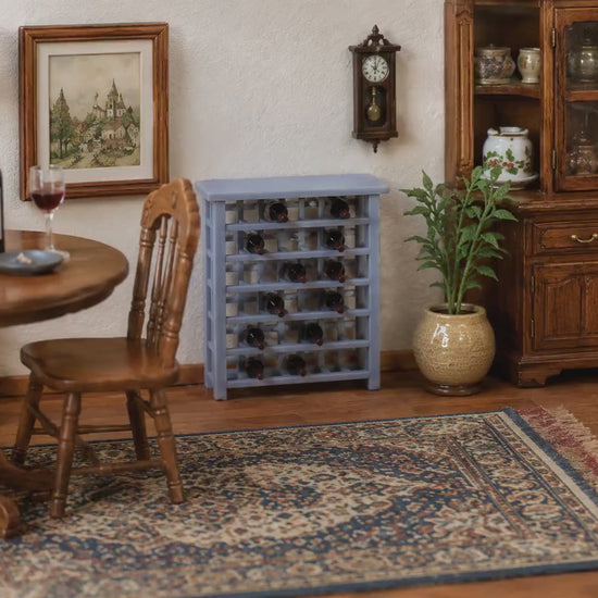 Wine Rack with 10 Wine Bottles – 1:24 Scale Miniature Dollhouse Dining Room Accessory