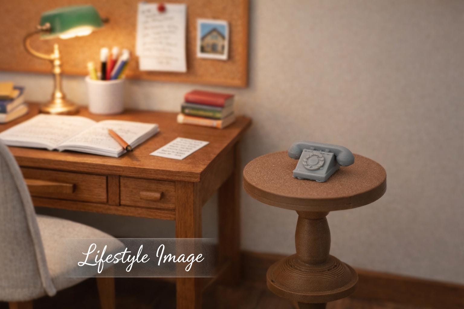 Rotary Desk Phone – 1:24 Scale Miniature - MstrcrftMinis - 1351