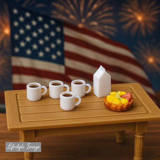Set of 4 Miniature Cocoa Mugs – 1:24 Scale, G Scale Dollhouse Kitchen Accessories - MstrcrftMinis - 1299