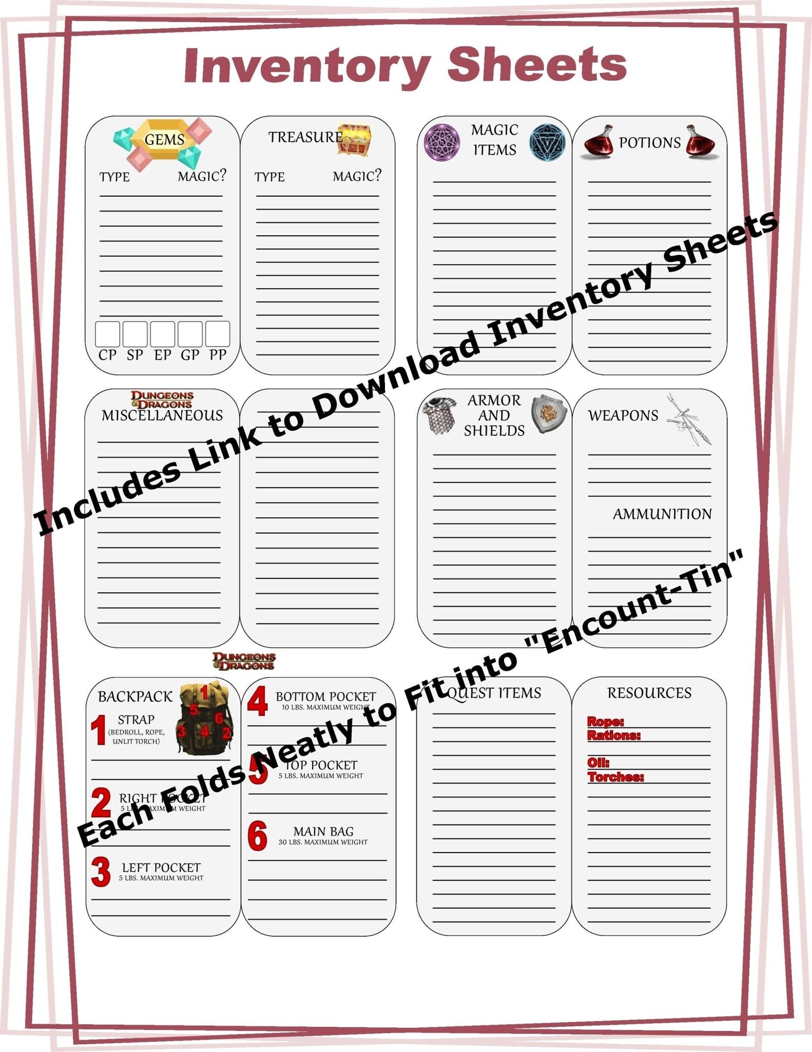 The "Encount - Tin" – Portable D&D Dice / Accessory Storage in an Altoids - Style Case - “Pack the adventure in your pocket.” - Now More Labels! - MstrcrftMinis - 1214