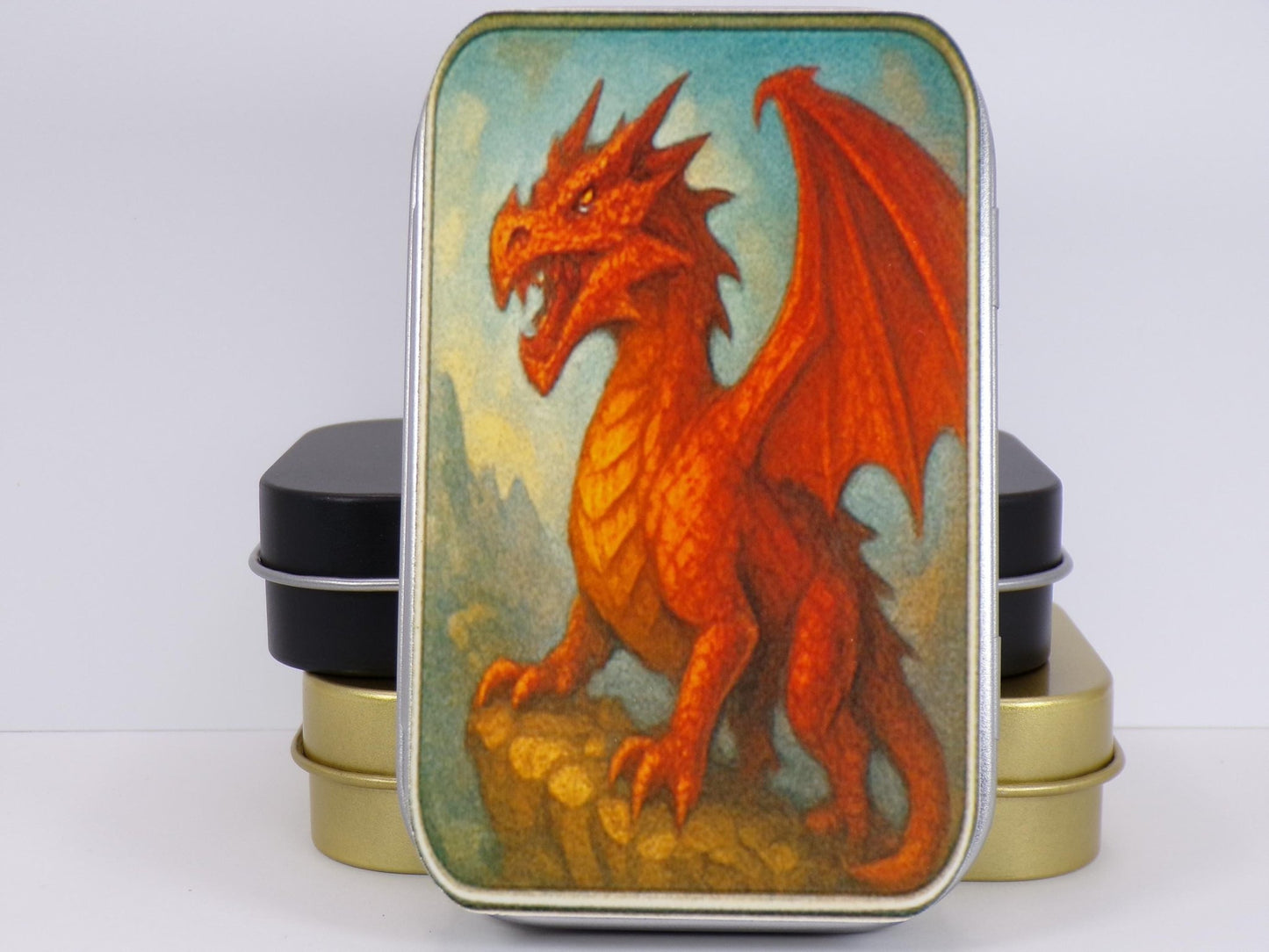 The "Encount - Tin" – Portable Dungeons and Dragons Dice / Accessory Storage in an Altoids - Style Case - “Pack the adventure in your pocket.” - MstrcrftMinis - 1214