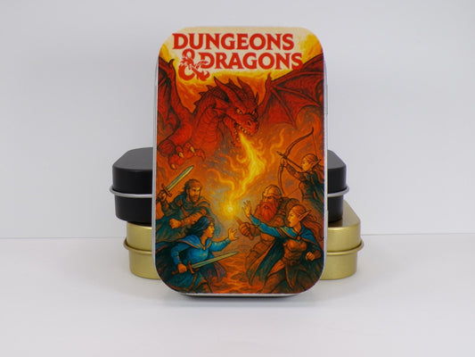 The "Encount - Tin" – Portable Dungeons and Dragons Dice / Accessory Storage in an Altoids - Style Case - “Pack the adventure in your pocket.” - MstrcrftMinis - 1214