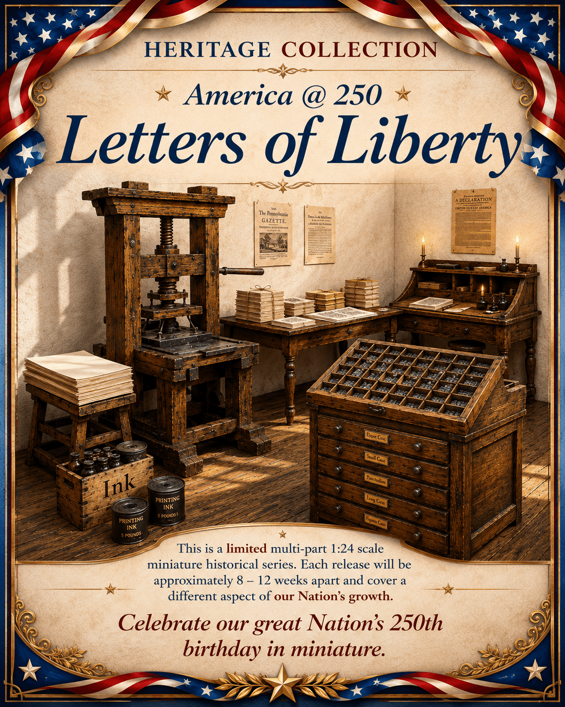The Heritage Collection (Release 2026-002) - "Letters of Liberty"; A Curated, Limited-Edition Historical Miniature Series in 1:24 Scale - MstrcrftMinis - 2026-002-HC