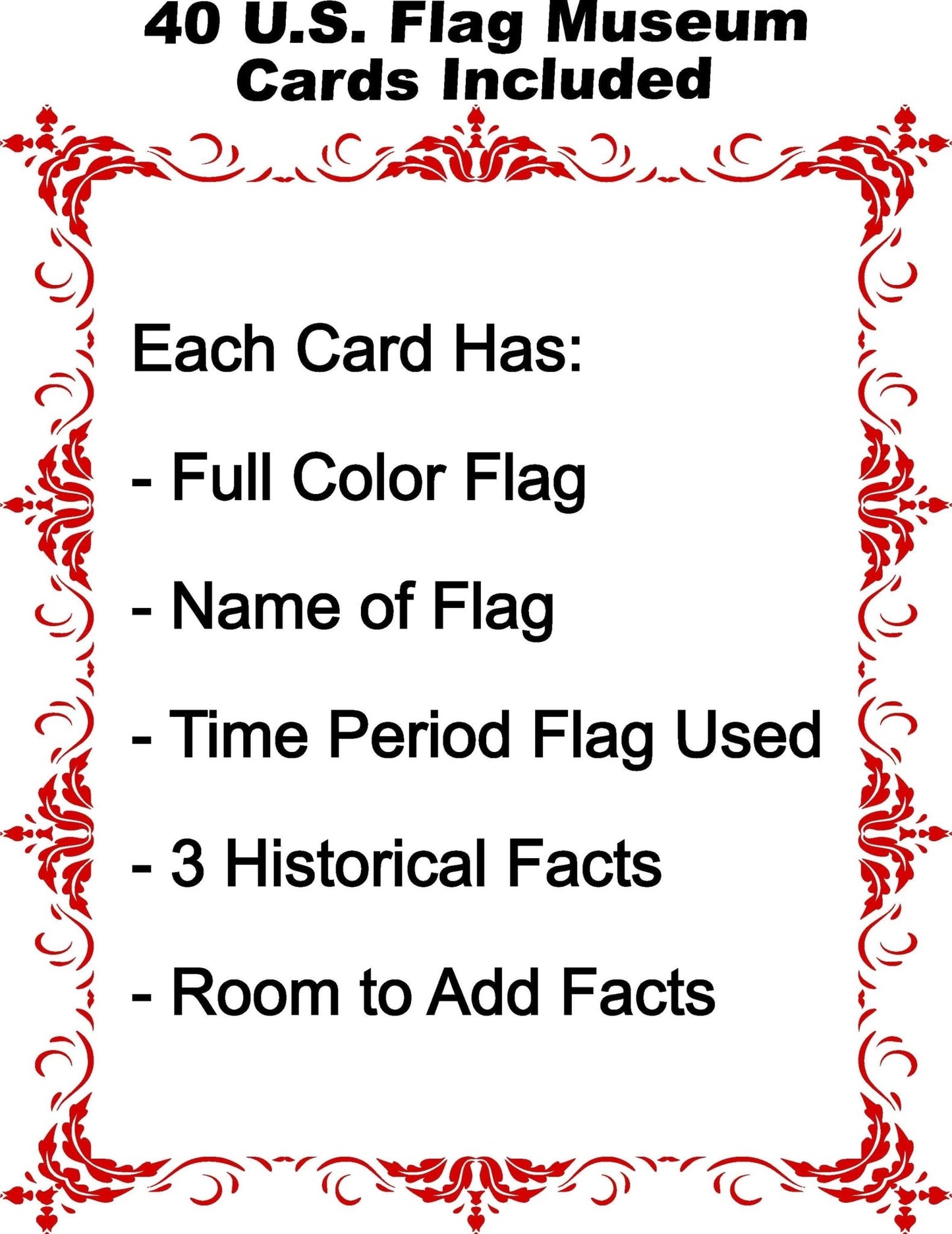 United States Flag Museum Cards – 4x5 Educational Set (40 Cards) - MstrcrftMinis - 1324