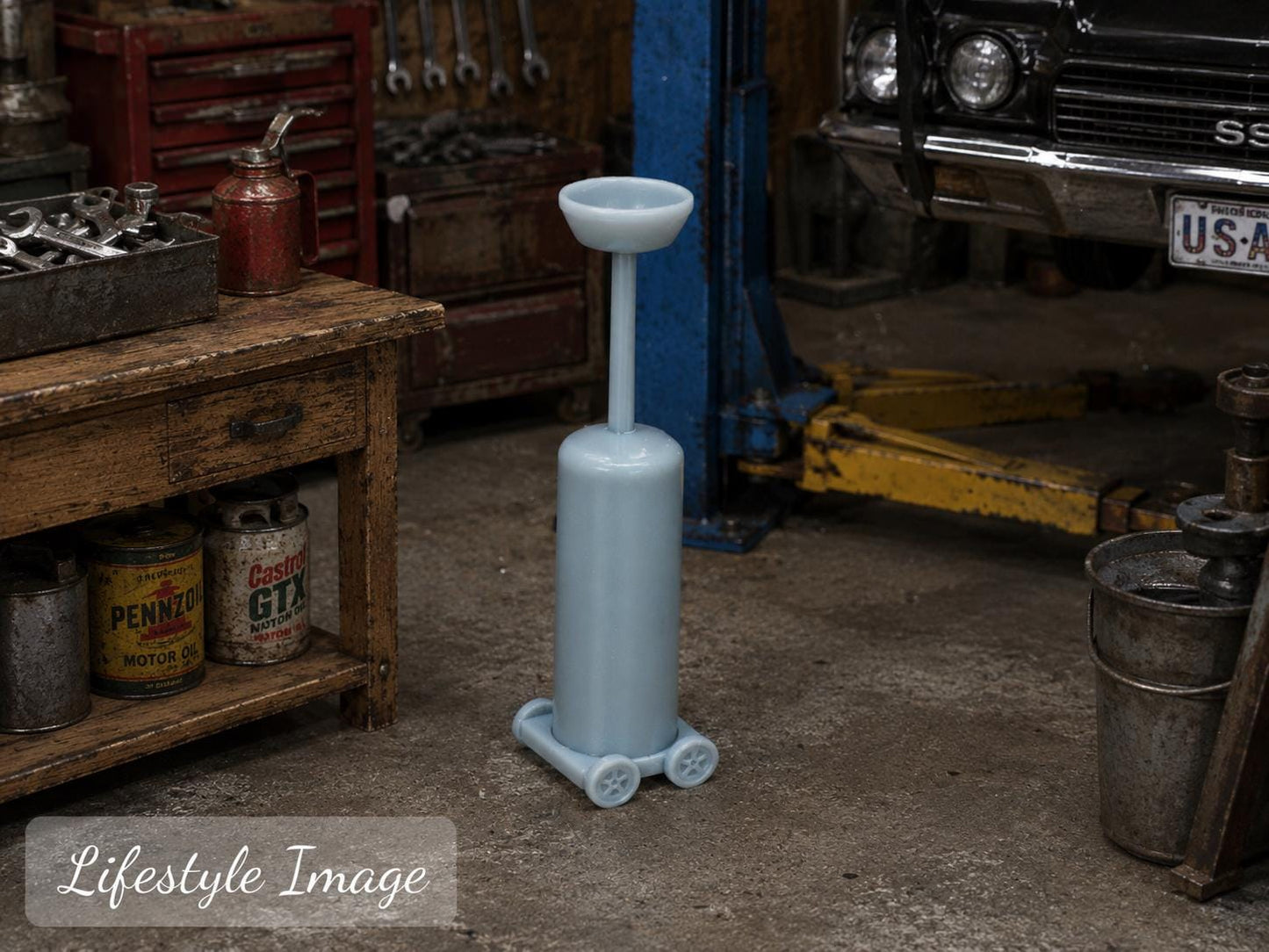 Used Oil Collection Tank – 1:24 Scale Miniature Automotive Service Equipment - MstrcrftMinis - 1388