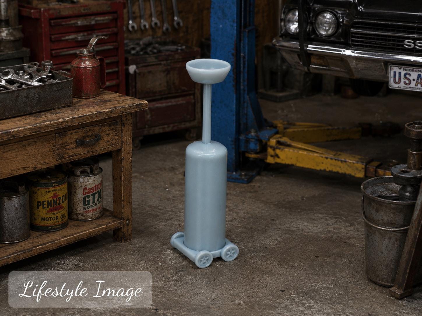 Used Oil Collection Tank – 1:24 Scale Miniature Automotive Service Equipment - MstrcrftMinis - 1388