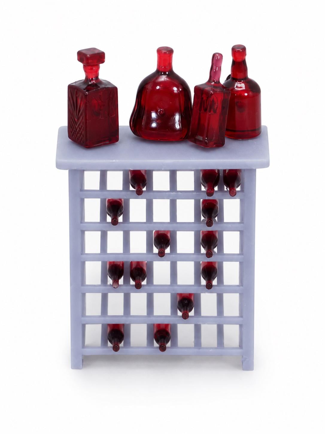 Wine Rack with 10 Wine Bottles – 1:24 Scale Miniature Dollhouse Dining Room Accessory - MstrcrftMinis - 1379